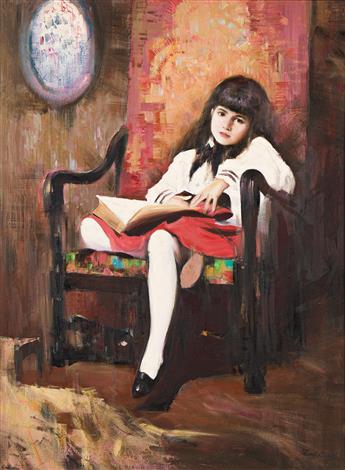 HANS AMIS (1957- ) Girl in a Red Chair.